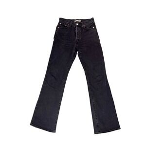 Levis Premium Edgie Bootcut Jeans Black Faded High Rise‎ Button Fly Womens 26
